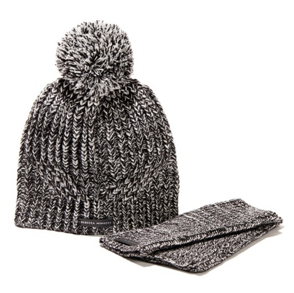 Rebecca Minkoff Marked Beanie & Armwarmer Set